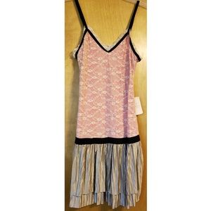 🌼JUST IN -Forever 21 Pink & Tan Lace Dress M🌼NWT